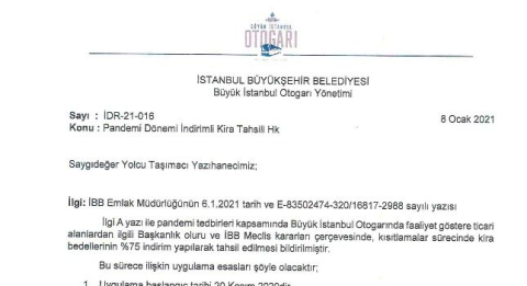 İBB’den otogar esnafına yüzde 75’lik kira jesti