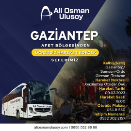 Ali Osman Ulusoy Deprem Bölgesinden Ücretsiz Otobüs Seferleri Düzenliyor