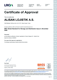 Alışan Lojistik “Gıda Güvenliği Belgesi" Almaya Hak Kazandı